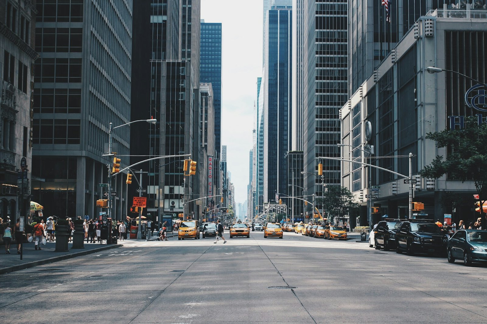 City street at dusk