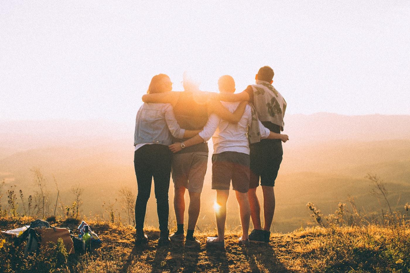People gathered in a circle outdoors